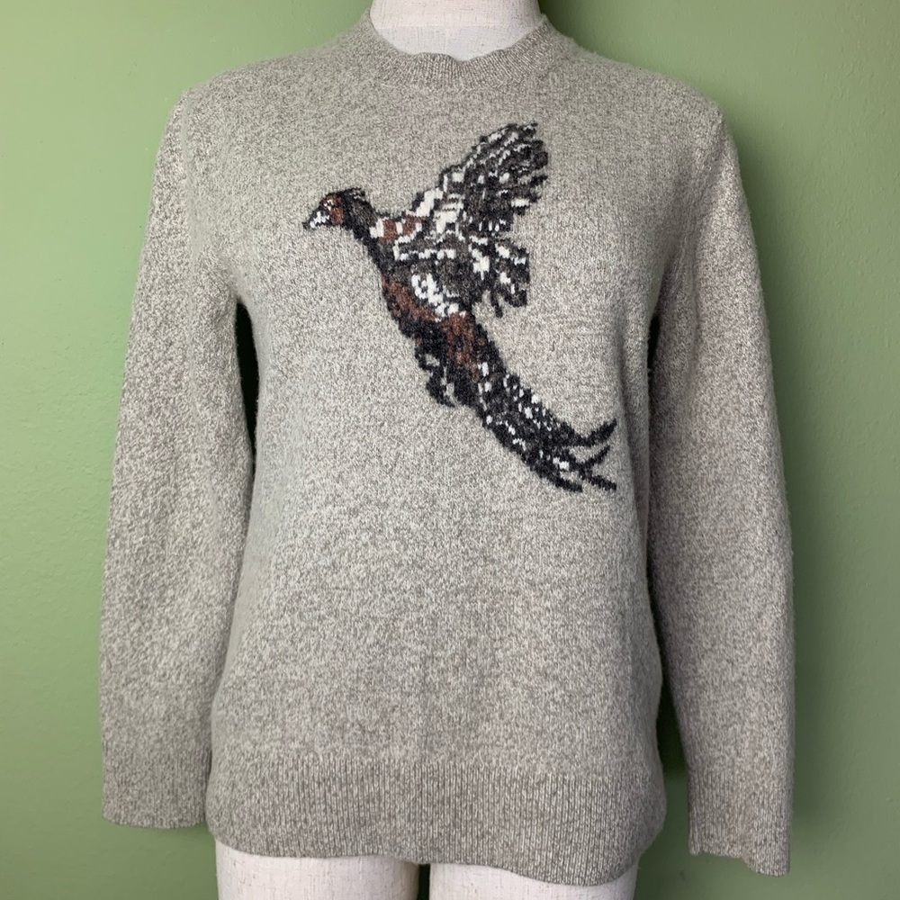 Abercrombie & Fitch fall crewneck sweater with pheasant Merino wool nylon cotton